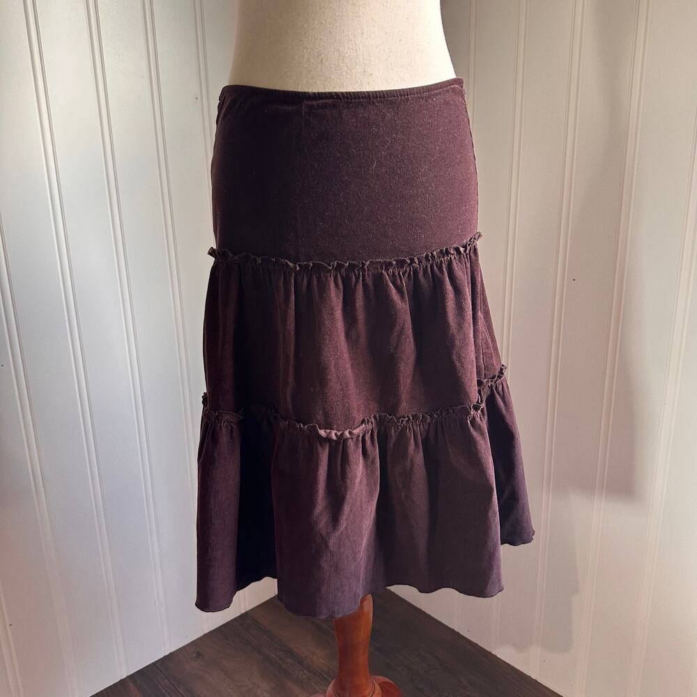 Vintage Y2K Boho Brown Corduroy Midi Skirt XS - Picture 4 of 8